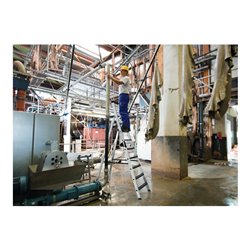 MUNK Aluminium-Stufenstehleiter einseitig begehbar mit clip-step R13