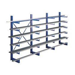 Kragarmregal K1000 blau einseitig 5000 mm