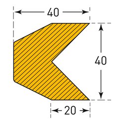 Moravia Prallschutz MORION Trapez Kantenschutz 40/40 mm Länge 1000 mm schwarz / gelb
