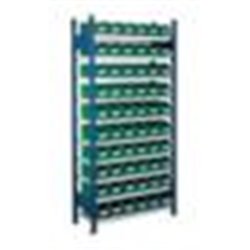 Ordnungsregal, Schraubsystem, Anbaufeld, 7 Fachböden, Anzahl Kästen: 21xGr. 2,  BxTxH 1000x600x2000 mm