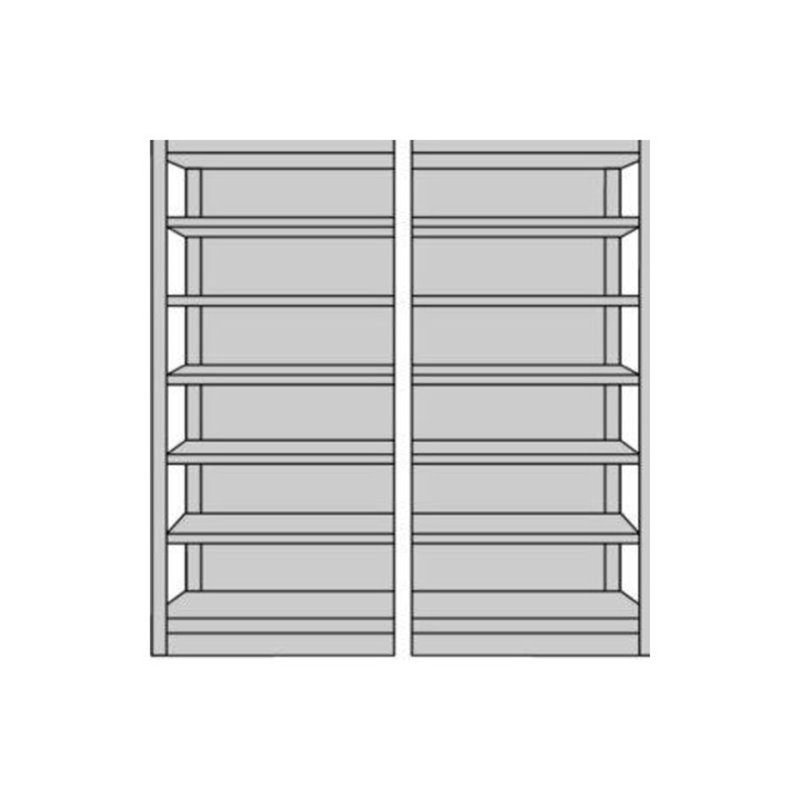 Büroregal AF m.Rückwand L960xH2250xT300 mm 7Böden