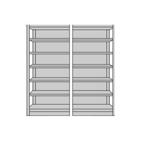 Büroregal AF m.Rückwand L960xH2250xT300 mm 7Böden