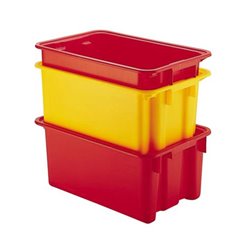 Drehstapelbehälter, PP, Boden + Wände geschlossen, Inh. ca. 65 l, LxBxH 600x400x350 mm, Farbe  gelb,  VE 5 Stück