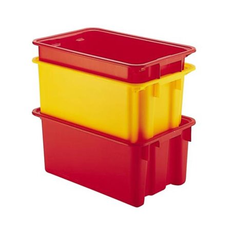 Drehstapelbehälter, PP, Boden + Wände geschlossen, Inh. ca. 65 l, LxBxH 600x400x350 mm, Farbe  gelb,  VE 5 Stück