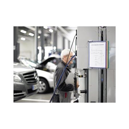 Wandhalter 5 Sichttafeln farbig sortiert m.Drahtrahmen,ku.-ummantelt f.DIN A4