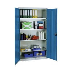 Werkzeugschrank mit 4 verz. Wannen, BxTxH 1000x500x1800 mm, Geh. RAL 7035 / Front RAL 5010