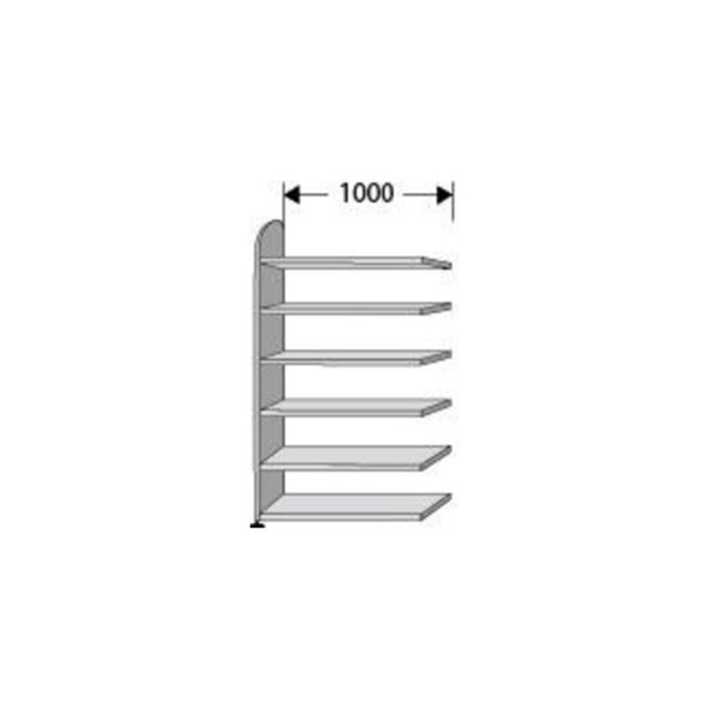 Regalfeld 2250 X 1000 MIT RÜCKW 6 Böden, LGRAU