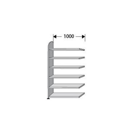 Regalfeld 2250 X 1000 MIT RÜCKW 6 Böden, LGRAU