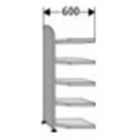 Eckfeld 1900 MM M. RÜCKWD. 5 ECKBD. GRAU