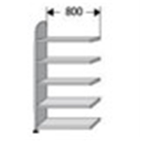 REGALF. 1900X800 WEISS MIT RÜCKW 5 Böden, WEISS