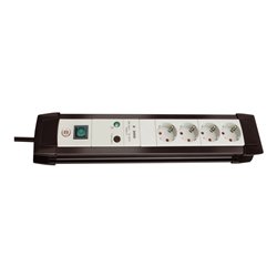 Premium-Line 30000A Überspannungsschutz-Steckdosenleiste 4-fach schwarz/lichtgrau 1,8m H05VV-F 3G1,5