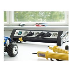 Premium-Office-Line Steckdosenleiste 6-fach schwarz/lichtgrau 3m H05VV-F 3G1,5