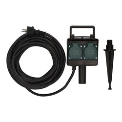 Gartensteckdose mit Erdspieß IP44 4-fach 10m H07RN-F 3G1,5