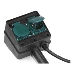 Gartensteckdose mit Erdspieß IP44 4-fach 10m H07RN-F 3G1,5