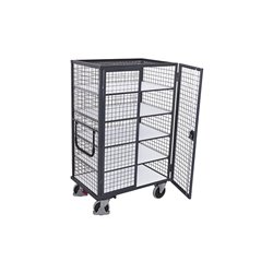 VARIOfit ESD Etagenwagen fest verschweißt Drahtgitterwände Doppelflügeltür