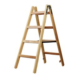 Holz-Stehleiter 2x4 Sprossen Höhe Stehleiter 1,2m