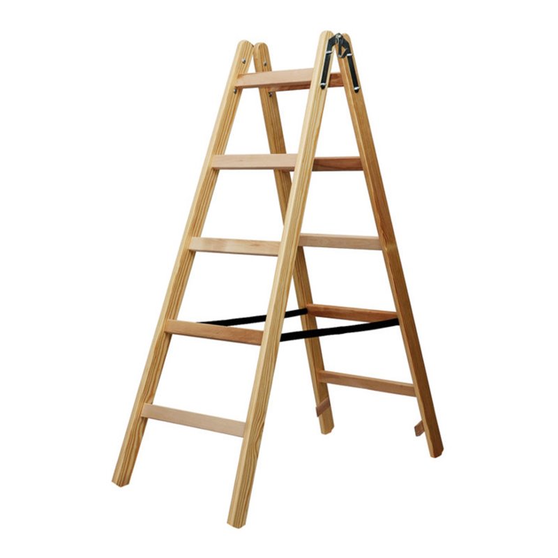 Holz-Stehleiter 2x5 Sprossen Höhe Stehleiter 1,32m