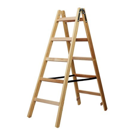 Holz-Stehleiter 2x5 Sprossen Höhe Stehleiter 1,32m
