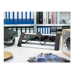 Alu-Office-Line Steckdosenleiste 4-fach 1,8m H05VV-F 3G1,5