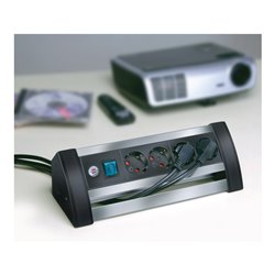 Alu-Office-Line Steckdosenleiste 4-fach 1,8m H05VV-F 3G1,5