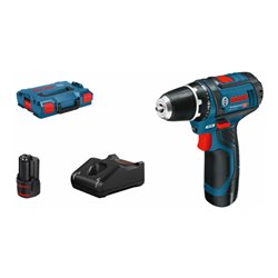 Bosch Akku-Bohrschrauber GSR 12V-15 mit 2 x 2,0 Ah Li-Ion Akku L-BOXX