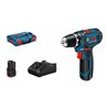 Bosch Akku-Bohrschrauber GSR 12V-15 mit 2 x 2,0 Ah Li-Ion Akku L-BOXX