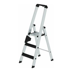 MUNK Aluminium-Stufenstehleiter einseitig begehbar mit relax Step