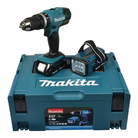 Makita Akku-Schlagbohrschrauber 18V inkl. Akku-Lampe DHP453RYLJ