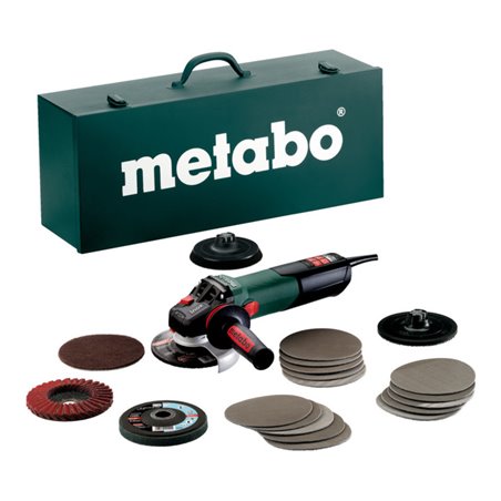 Metabo Winkelschleifer WEV 15-125 Quick Inox Set Stahlblech-Tragkasten