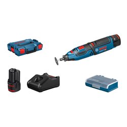 Bosch Akku-Rotationswerkzeug GRO 12V-35 mit 2 x 2,0 Ah Li-Ion Akku L-BOXX