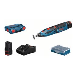 Bosch Akku-Rotationswerkzeug GRO 12V-35 mit 2 x 2,0 Ah Li-Ion Akku L-BOXX