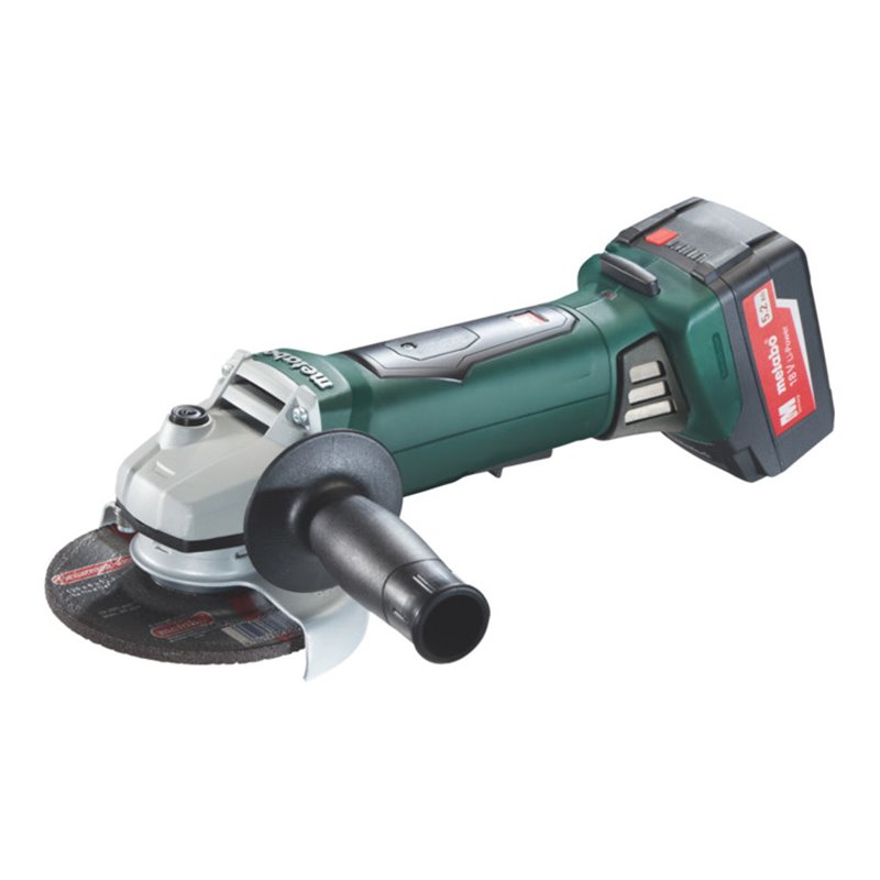Metabo Akku-Winkelschleifer WP 18 LTX 125 Quick Kunststoffkoffer + 2x18V/5.2Ah Li-Ion + ASC 30-36 V