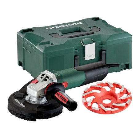 Metabo Winkelschleifer WE 15-125 HD Set GED + Diamanttopfscheibe Beton Professional + MetaLoc