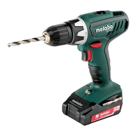 Metabo Akku-Bohrschrauber BS 18 Li Kunststoffkoffer + 2x18V/2Ah Li-Ion + SC 60 Plus