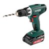 Metabo Akku-Bohrschrauber BS 18 Li Kunststoffkoffer + 2x18V/2Ah Li-Ion + SC 60 Plus