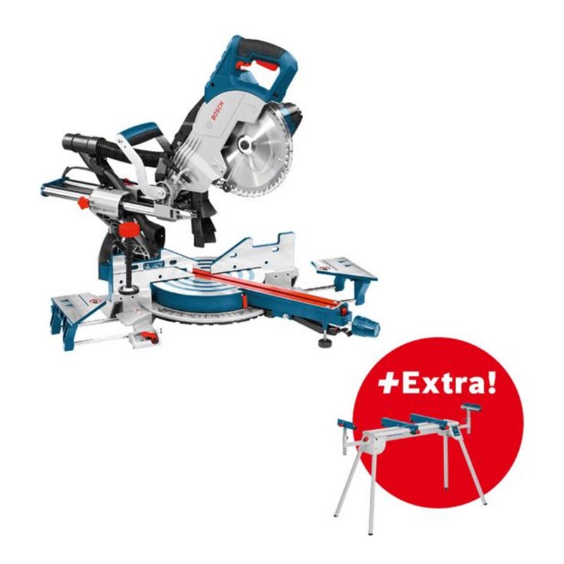 Bosch Paneelsäge GCM 8 SJL und Arbeitstisch GTA 2600 in Karton