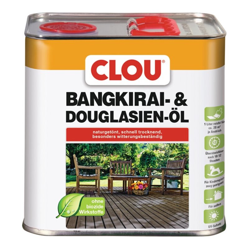 Bangkirai-/Douglasienöl naturgetönt 2,5l Dose CLOU