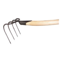 Dunghacke Zinken-L.210mm m.Federdülle,m.Stiel G.1200 g,4 rd.Zinken KRUMPHOLZ