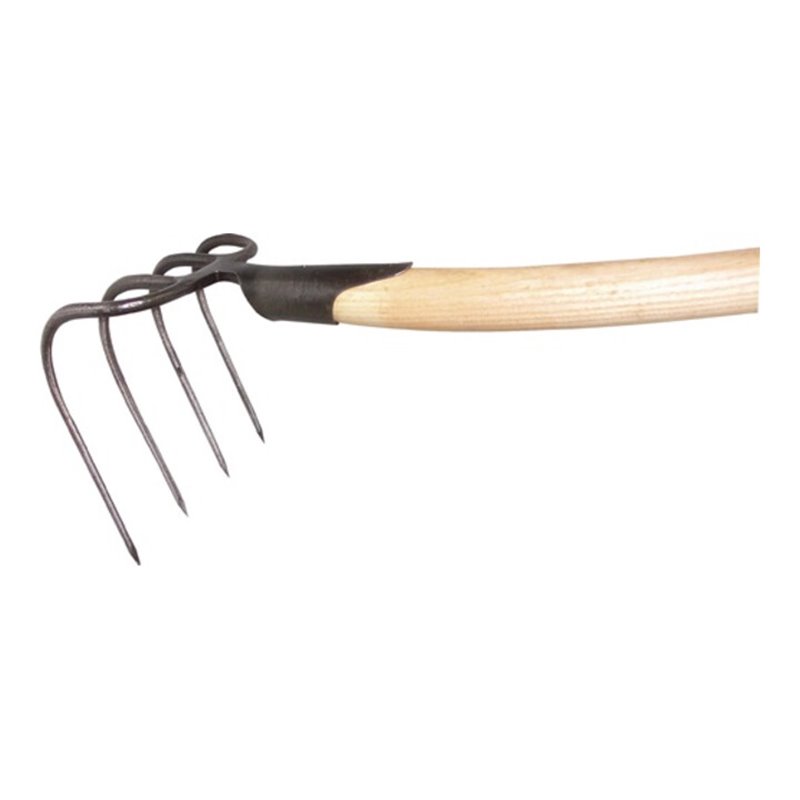 Dunghacke Zinken-L.210mm m.Federdülle,m.Stiel G.1200 g,4 rd.Zinken KRUMPHOLZ