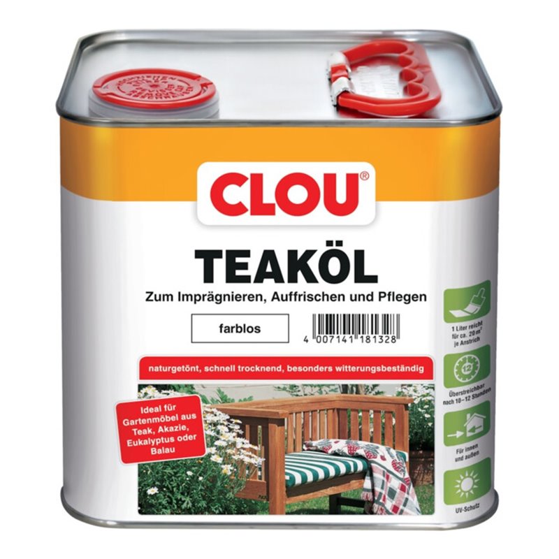 Teaköl farblos 2,5l Dose CLOU