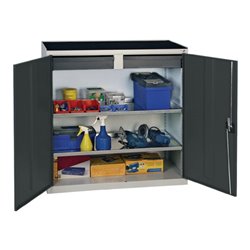 Werkzeug-/Beistellschrank H1000xB1000xT500mm 1Schubl.2BD lichtgrau STUMPF