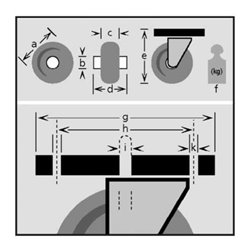 Lenkrolle, Rollenlager, Platte, 100, dunkelgrau 
