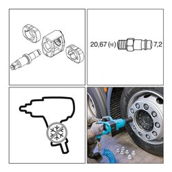 HAZET Schlagschrauber 9014MG-1 Lösemoment maximal: 2712 Nm Vierkant massiv 25 mm (1 Zoll) Hochleistungs-Doppelhammer-Schlagwerk
