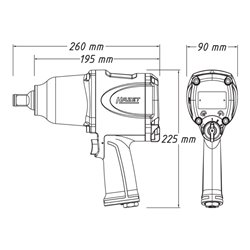 HAZET Schlagschrauber 9013SPC Lösemoment maximal: 1800 Nm Vierkant massiv 20 mm (3/4 Zoll) Hochleistungs-Stift-Schlagwerk