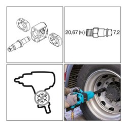 HAZET Schlagschrauber 9014MG-2 Lösemoment maximal: 2712 Nm Vierkant massiv 25 mm (1 Zoll) Hochleistungs-Doppelhammer-Schlagwerk