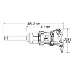 HAZET Schlagschrauber 9014MG-2 Lösemoment maximal: 2712 Nm Vierkant massiv 25 mm (1 Zoll) Hochleistungs-Doppelhammer-Schlagwerk