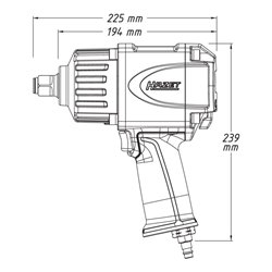HAZET Schlagschrauber 9013MG Lösemoment maximal: 1800 Nm Vierkant massiv 20 mm (3/4 Zoll) Hochleistungs-Doppelhammer-Schlagwerk