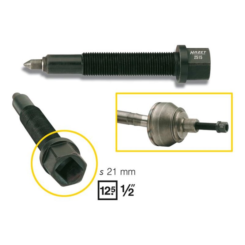 HAZET Abdrückschraube  2515-2 ∙ Vierkant hohl 12,5 mm (1/2 Zoll) ∙ Länge: 120 mm