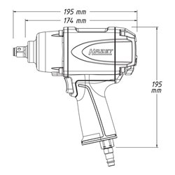 HAZET Schlagschrauber 9012-1SPC Lösemoment maximal: 1000 Nm Vierkant massiv 12,5 mm (1/2 Zoll) Hochleistungs-Doppelhammer-Schlag
