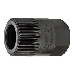 HAZET Keil(rippen)riemenscheibe-Adapter 2592 Außen-Sechskant 17 mm Vielzahn Profil 19.6